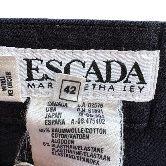 ESCADA Margaretha Ley Pants Size 12 (42 EU) Navy Blue chino Trouser Vintage - Picture 6 of 9